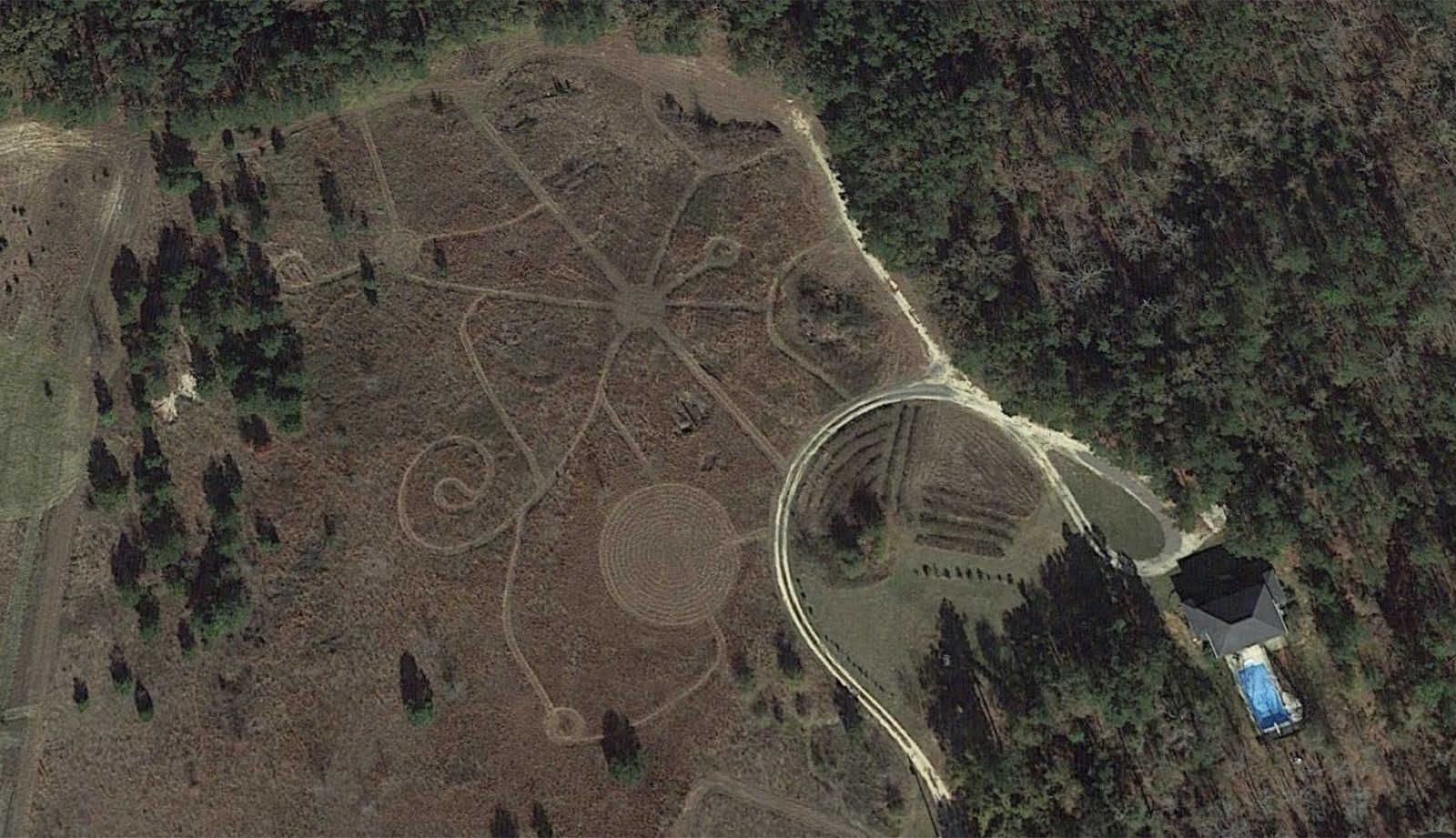 Aerial crop circle formation